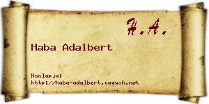 Haba Adalbert névjegykártya